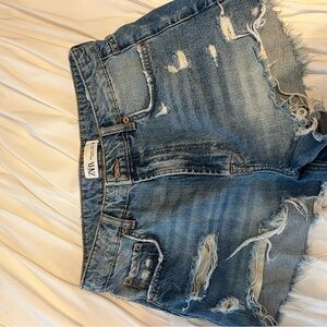 Zara Blue Distressed Jean Shorts